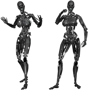 Cyborg_ Female_ Poses PNG Image