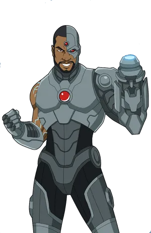 Cyborg Hero Illustration PNG Image