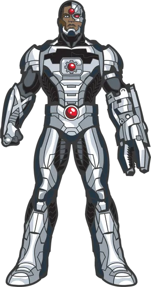 Cyborg Hero Illustration PNG Image