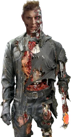 Cyborg Zombie Special Effects Makeup PNG Image