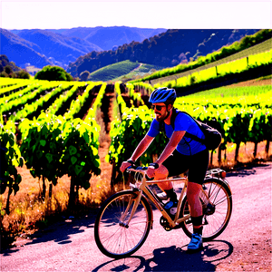 Cycling Through Vineyards PNG ftm97 PNG image with transparent background