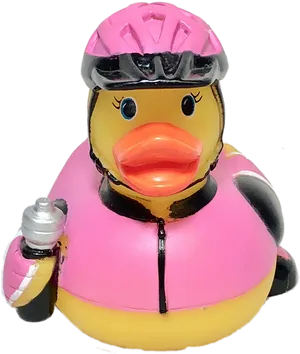 Cyclist Rubber Duck Figurine PNG Image