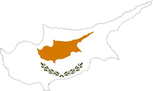 Cyprus Map Outlinewith Flag PNG Image