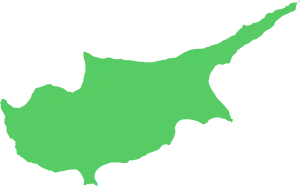 Cyprus Map Silhouette Green PNG Image