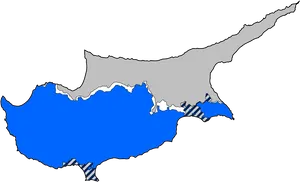 Cyprus Political Division Map PNG Image