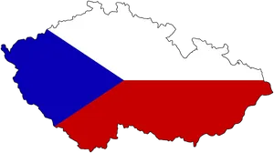 Czech Republic Mapwith Flag PNG Image