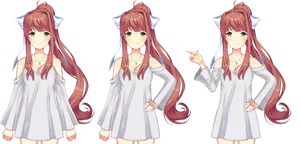 D D L C_ Monika_ Multiple_ Expressions PNG Image