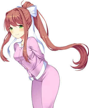 D D L C Monika Standing Pose PNG Image