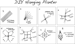 D I Y Hanging Planter Instructions PNG Image
