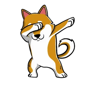 Dabbing_ Doge_ Cartoon PNG Image