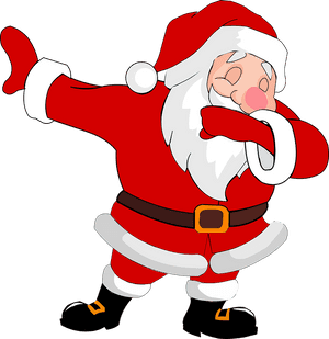 Dabbing Santa Claus Cartoon PNG with transparent background