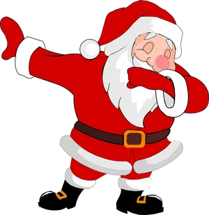 Dabbing Santa Claus Cartoon PNG Image