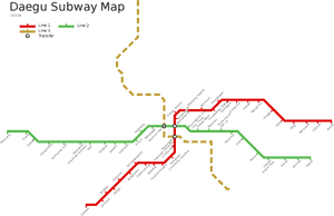Daegu Metro Map - Daegu Subway Map English, HD Png Download PNG image with transparent background