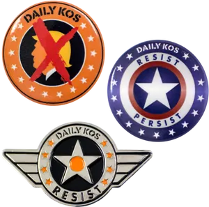 Daily Kos Resist Persist Pins PNG Image