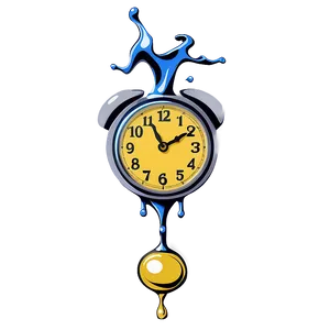 Dali Inspired Melting Clock Png 06282024 PNG Image