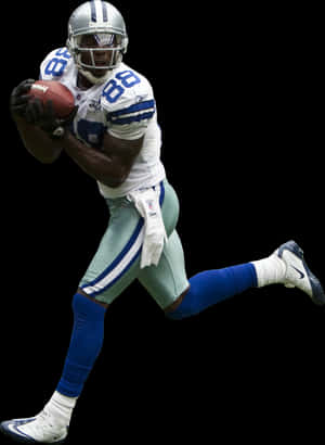 Dallas Cowboys Player Catching Football PNG image with transparent background