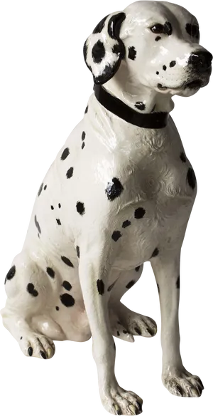 Dalmatian Dog Figurine Sitting Pose PNG Image