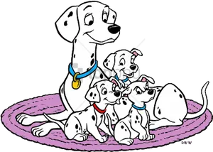 Dalmatian Family Cartoon PNG Image