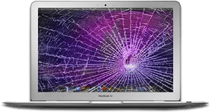 Damaged Mac Book Air Screen PNG image with transparent background