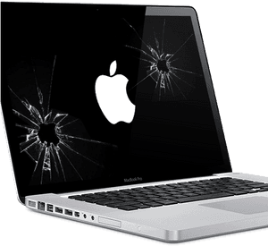 Damaged Mac Book Pro Screen PNG image with transparent background