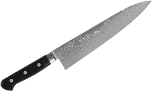 Damascus Steel Chef Knife PNG Image