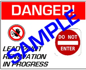 Danger Renovation Warning Sign Sample PNG Image