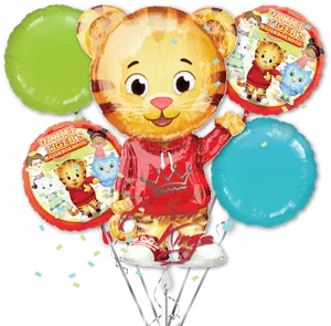 Daniel Tiger Balloon Bouquet PNG Image