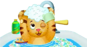 Daniel Tiger Bath Time Fun PNG Image