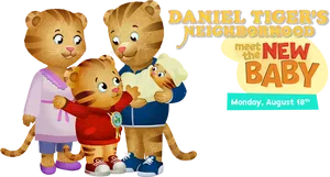 Daniel Tiger Familyand New Baby Promotion PNG Image