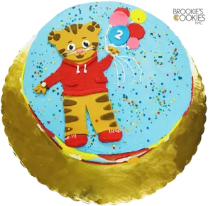 Daniel Tiger Themed Birthday Cake PNG Image