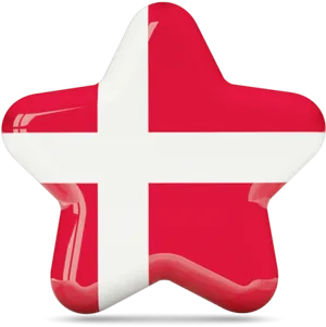 Danish_ Flag_ Star_ Shape PNG Image