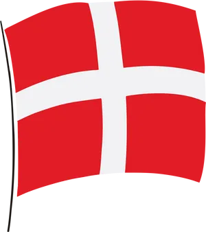 Danish Flag Waving PNG Image