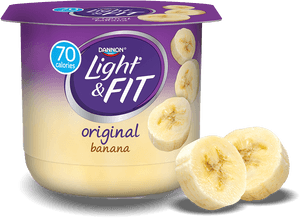 Banana Nonfat Yogurt - Lite And Fit Vanilla Yogurt, HD Png Download PNG