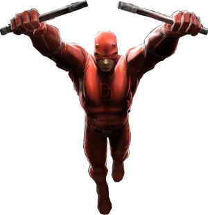 Daredevil Action Pose PNG Image