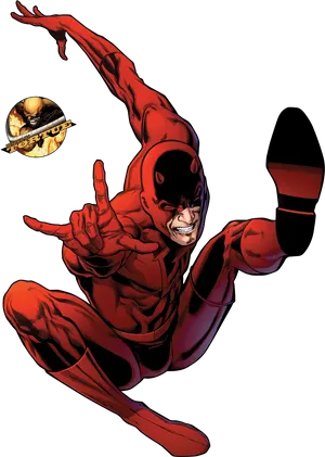 Daredevil Action Pose Marvel Comics PNG Image