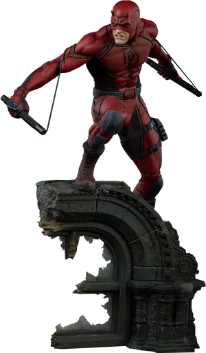 Daredevil Action Poseon Rubble PNG Image