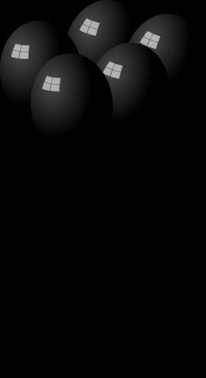 Dark Balloonswith Reflections PNG with transparent background