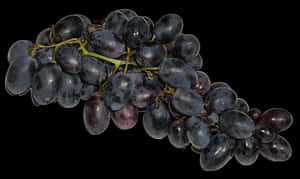 Dark Black Grapes Cluster PNG image with transparent background