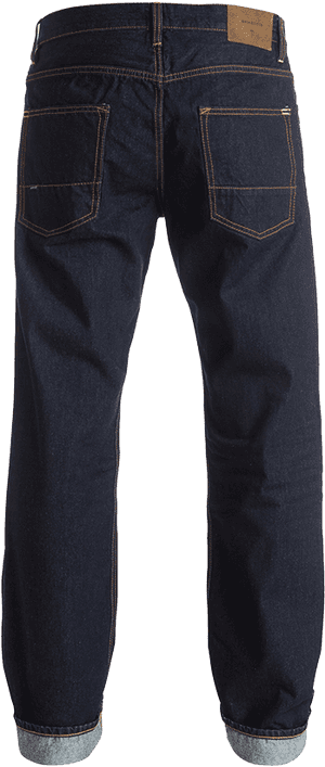 Dark Blue Denim Jeans Back View PNG