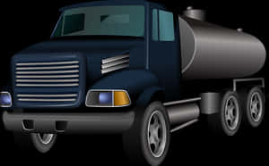 Dark Blue Tanker Truck Illustration PNG image with transparent background