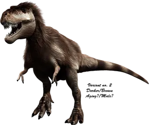 Dark Brown Tyrannosaurus Rex Variant PNG Image