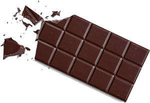 Dark Chocolate Bar Broken Piece PNG image with transparent background