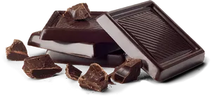 Dark Chocolate Barsand Pieces PNG Image