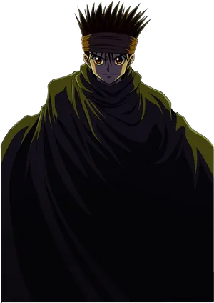 Dark Cloaked Anime Character PNG Image