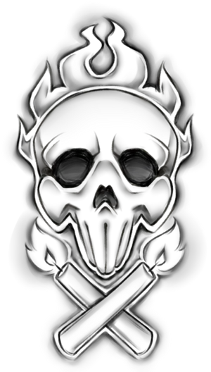 Dark Flame Skull Art PNG Image