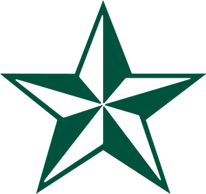 Dark Green Geometric Star PNG Image