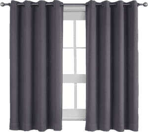 Dark Grey Window Curtains PNG image with transparent background