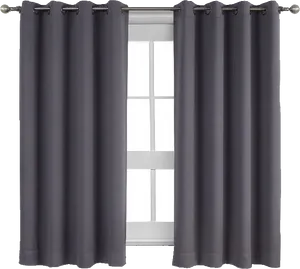 Dark Grey Window Curtains PNG Image