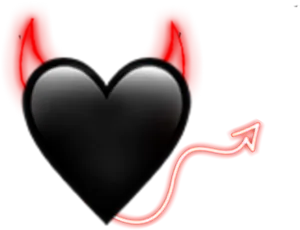 Dark Heartwith Devil Hornsand Tail PNG Image