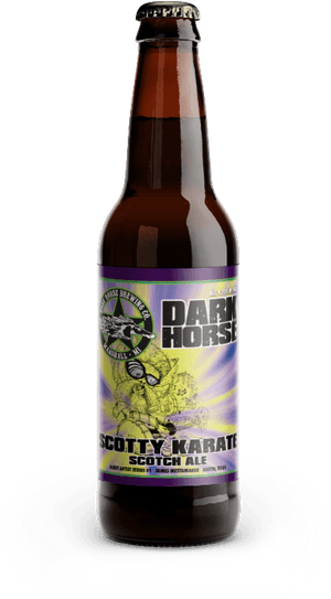 Dark Horse Scotty Karate Scotch Ale Beer Bottle PNG